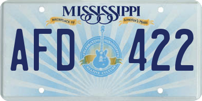 MS license plate AFD422