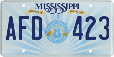 MS license plate AFD423