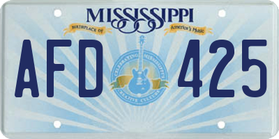 MS license plate AFD425
