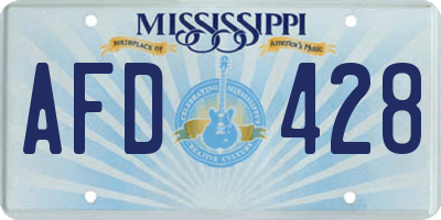 MS license plate AFD428