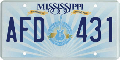 MS license plate AFD431