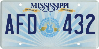 MS license plate AFD432
