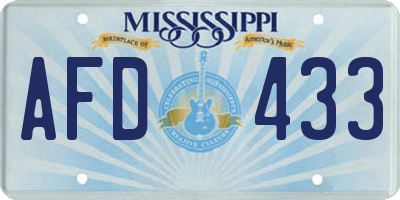MS license plate AFD433