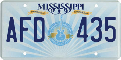 MS license plate AFD435