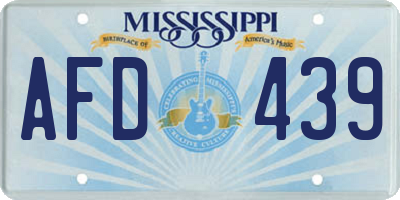 MS license plate AFD439
