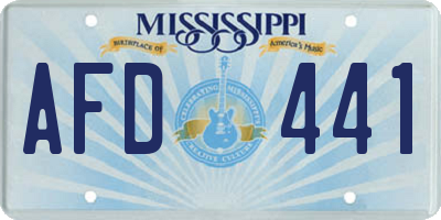 MS license plate AFD441