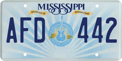 MS license plate AFD442