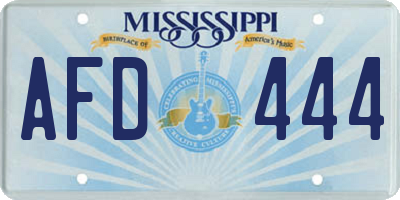 MS license plate AFD444