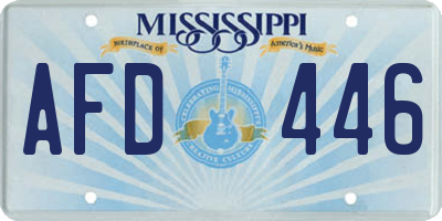 MS license plate AFD446