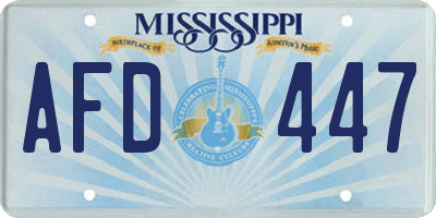 MS license plate AFD447