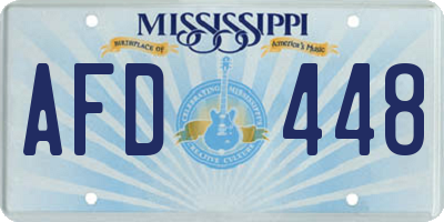 MS license plate AFD448
