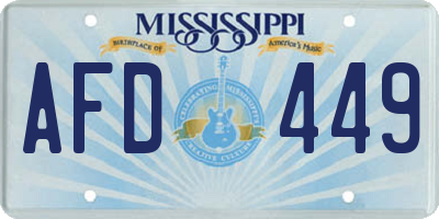 MS license plate AFD449