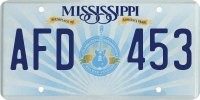 MS license plate AFD453