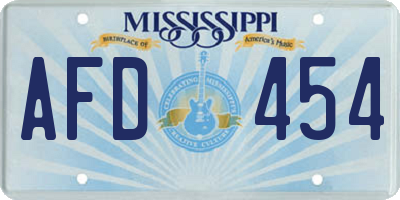 MS license plate AFD454