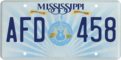 MS license plate AFD458
