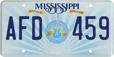 MS license plate AFD459