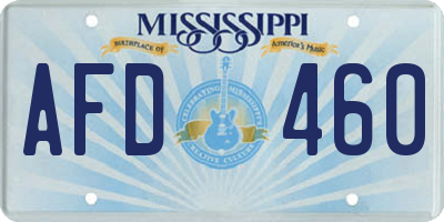 MS license plate AFD460