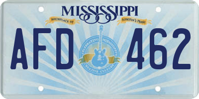 MS license plate AFD462
