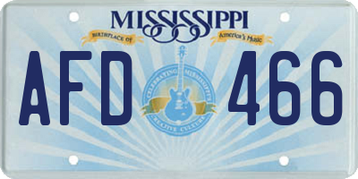 MS license plate AFD466