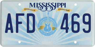 MS license plate AFD469