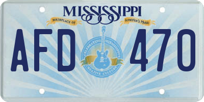 MS license plate AFD470