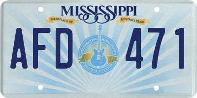 MS license plate AFD471
