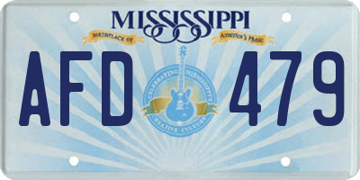 MS license plate AFD479