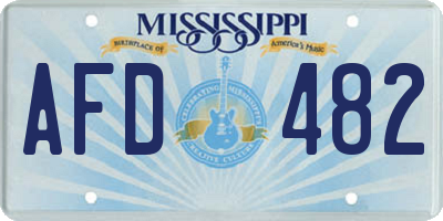 MS license plate AFD482