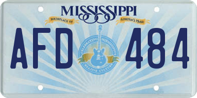 MS license plate AFD484