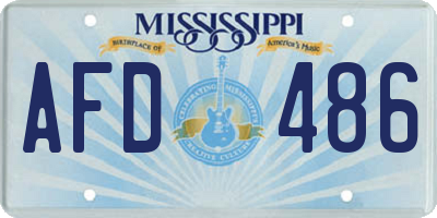MS license plate AFD486