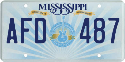 MS license plate AFD487