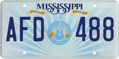 MS license plate AFD488