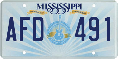 MS license plate AFD491