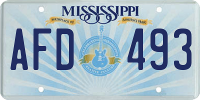 MS license plate AFD493