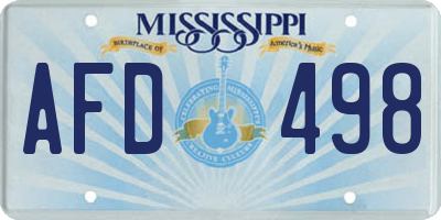 MS license plate AFD498
