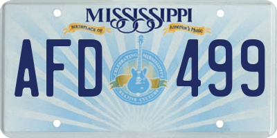 MS license plate AFD499