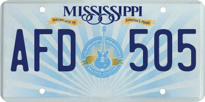 MS license plate AFD505