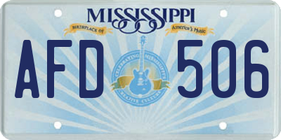 MS license plate AFD506