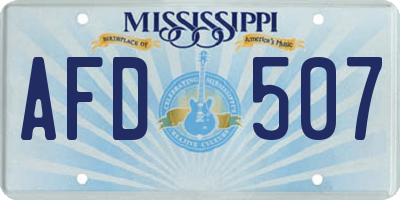 MS license plate AFD507