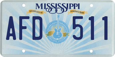 MS license plate AFD511