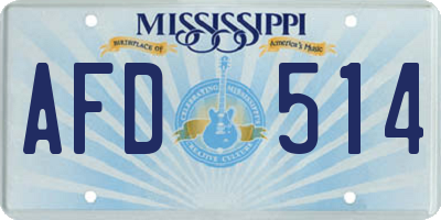 MS license plate AFD514
