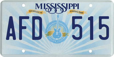 MS license plate AFD515