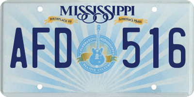 MS license plate AFD516