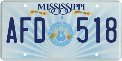 MS license plate AFD518