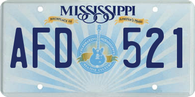 MS license plate AFD521