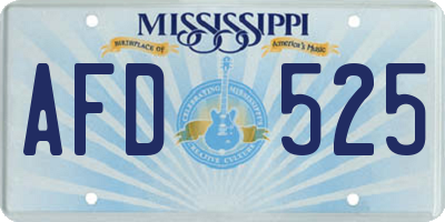MS license plate AFD525