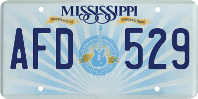 MS license plate AFD529