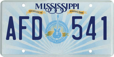 MS license plate AFD541