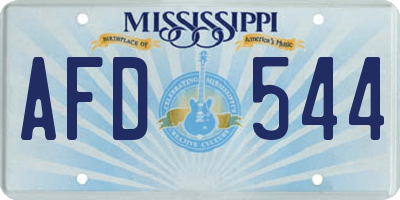MS license plate AFD544