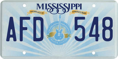 MS license plate AFD548